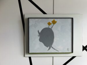 Meeuw op Melkkleurig lichtkoepelglas